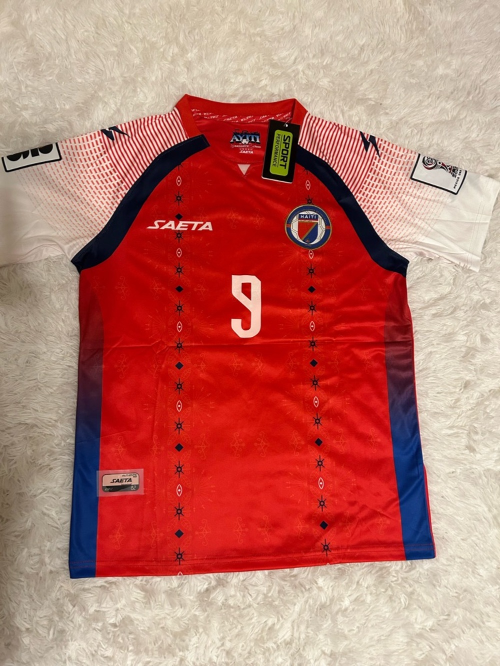 Red Men's Football Jersey with Number 9